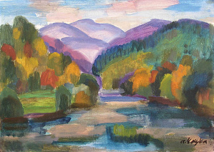 «Горный пейзаж с рекой», 1960-е