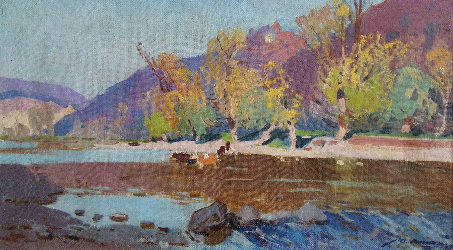 "Гірський пейзаж з річкою", 1960-і