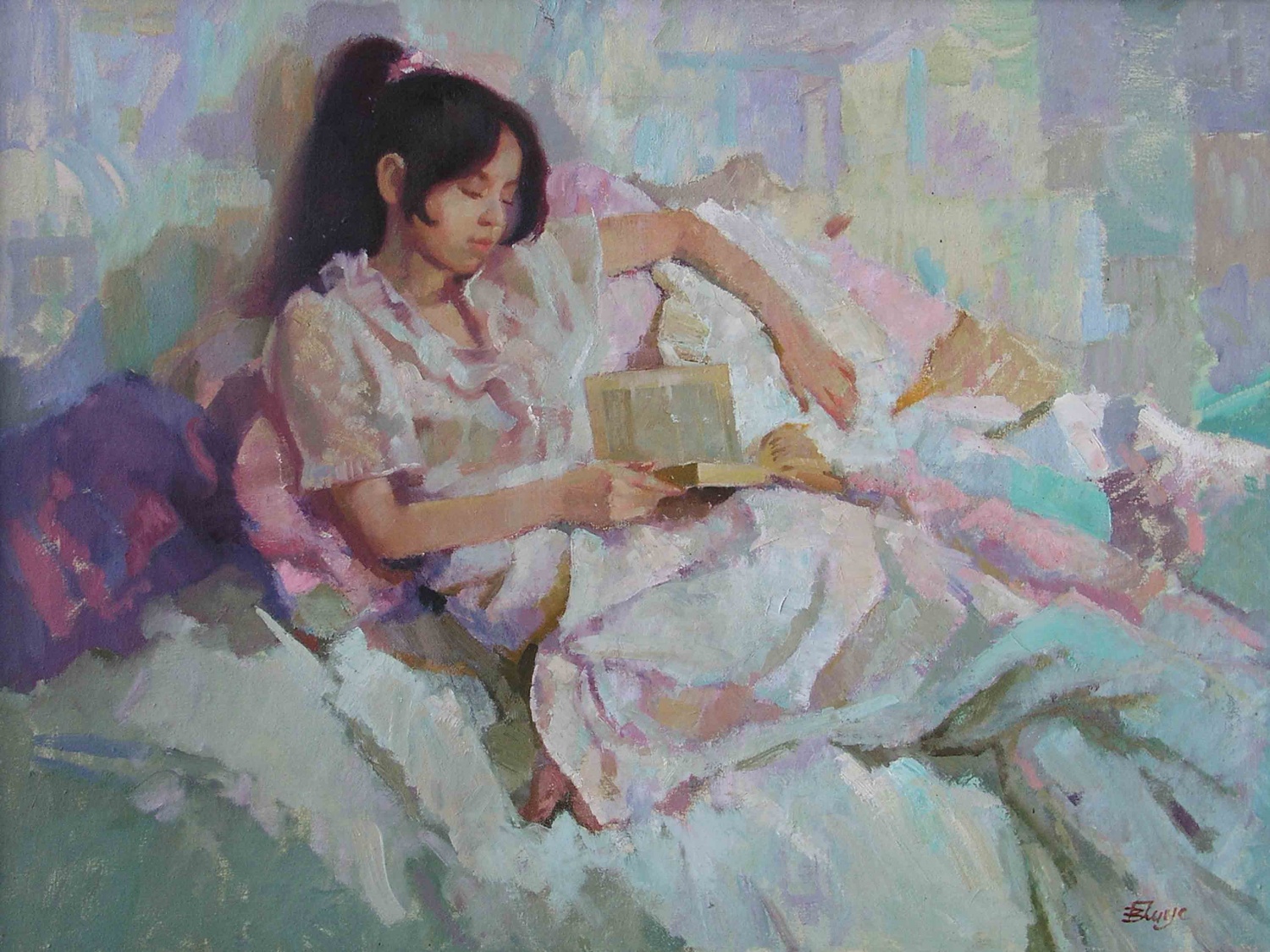 "Дівчина за читанням", 1990-і