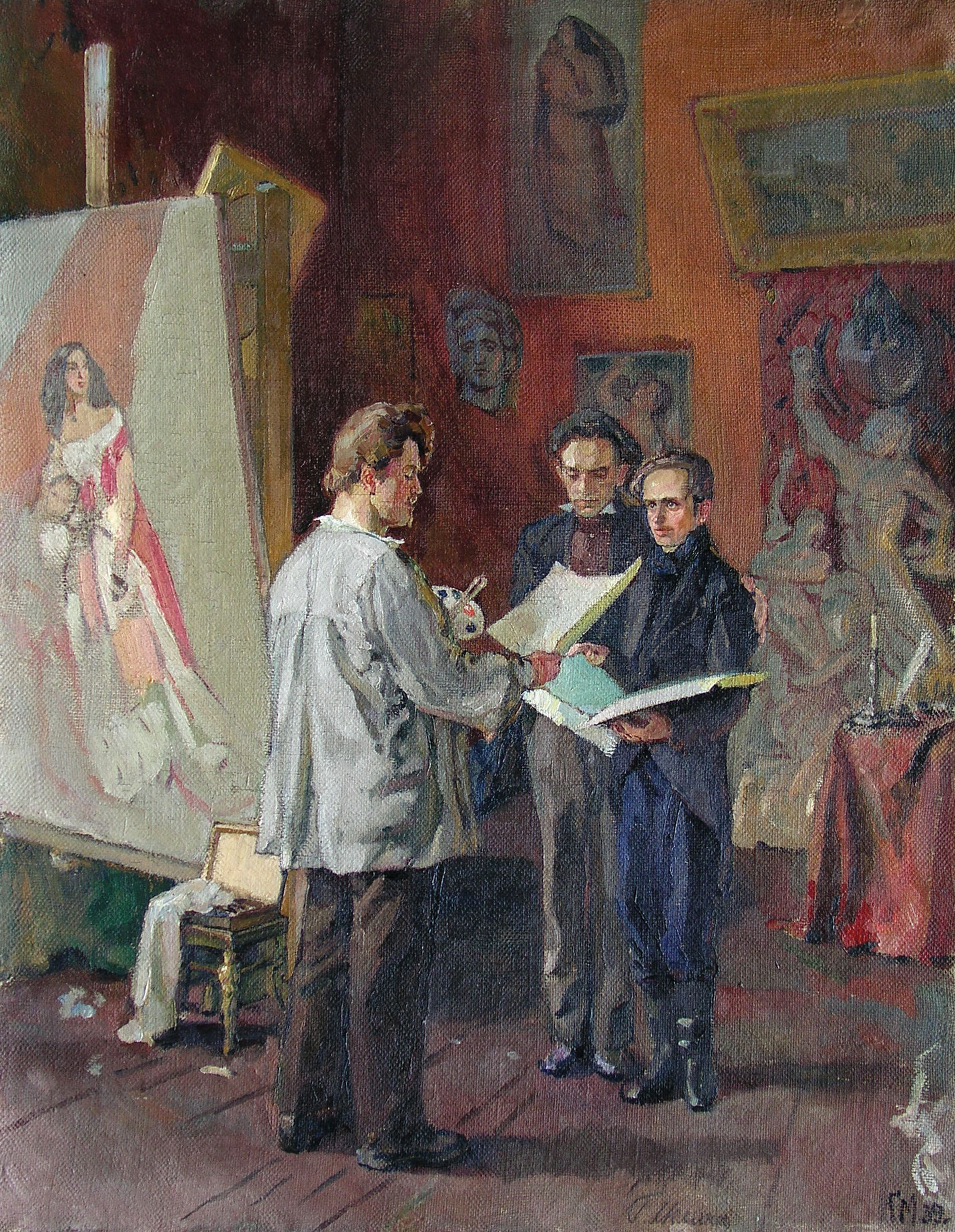 "Молодий Т. Шевченко в майстерні К. Брюллова", 1939