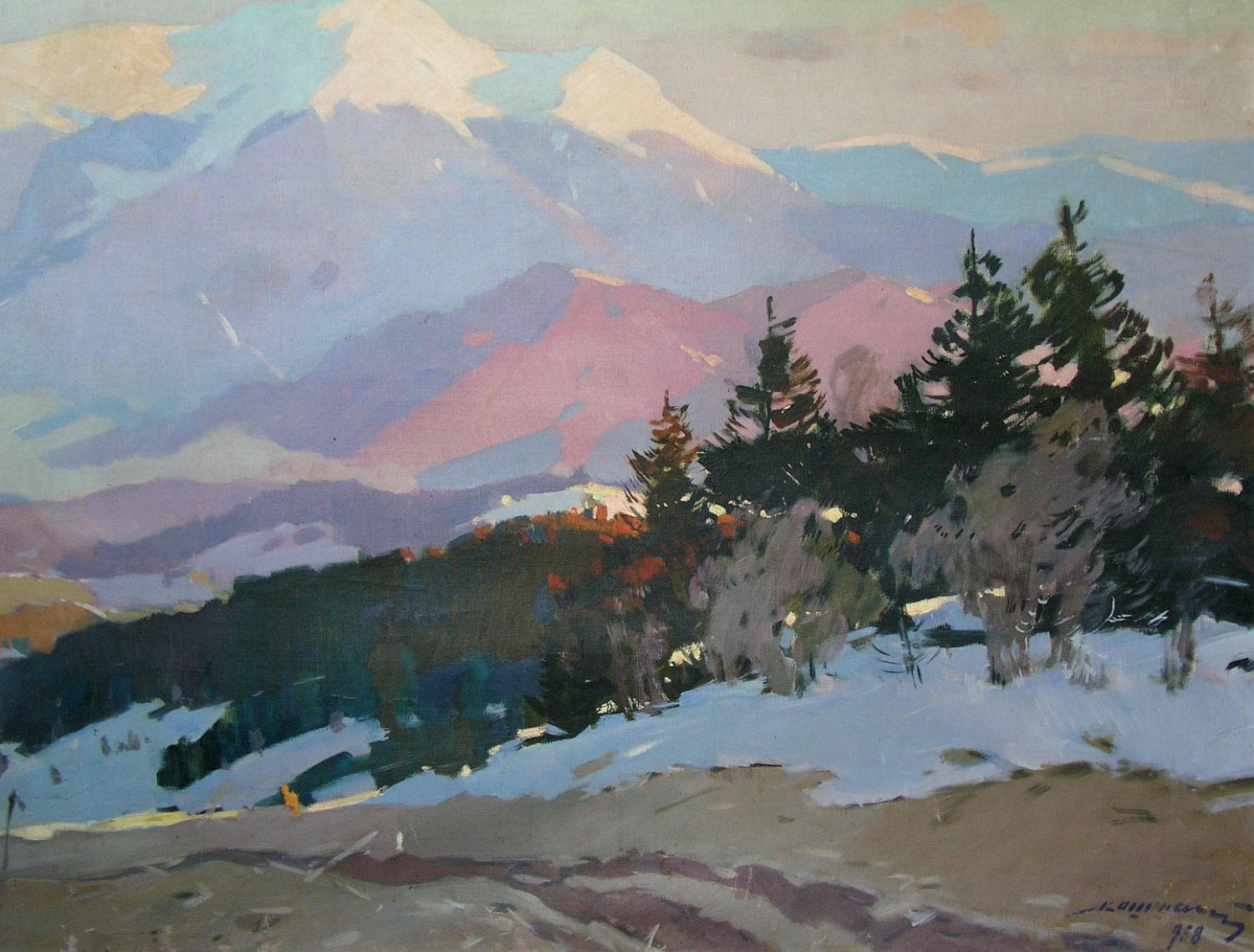 "Гірський пейзаж. Зима", 1958