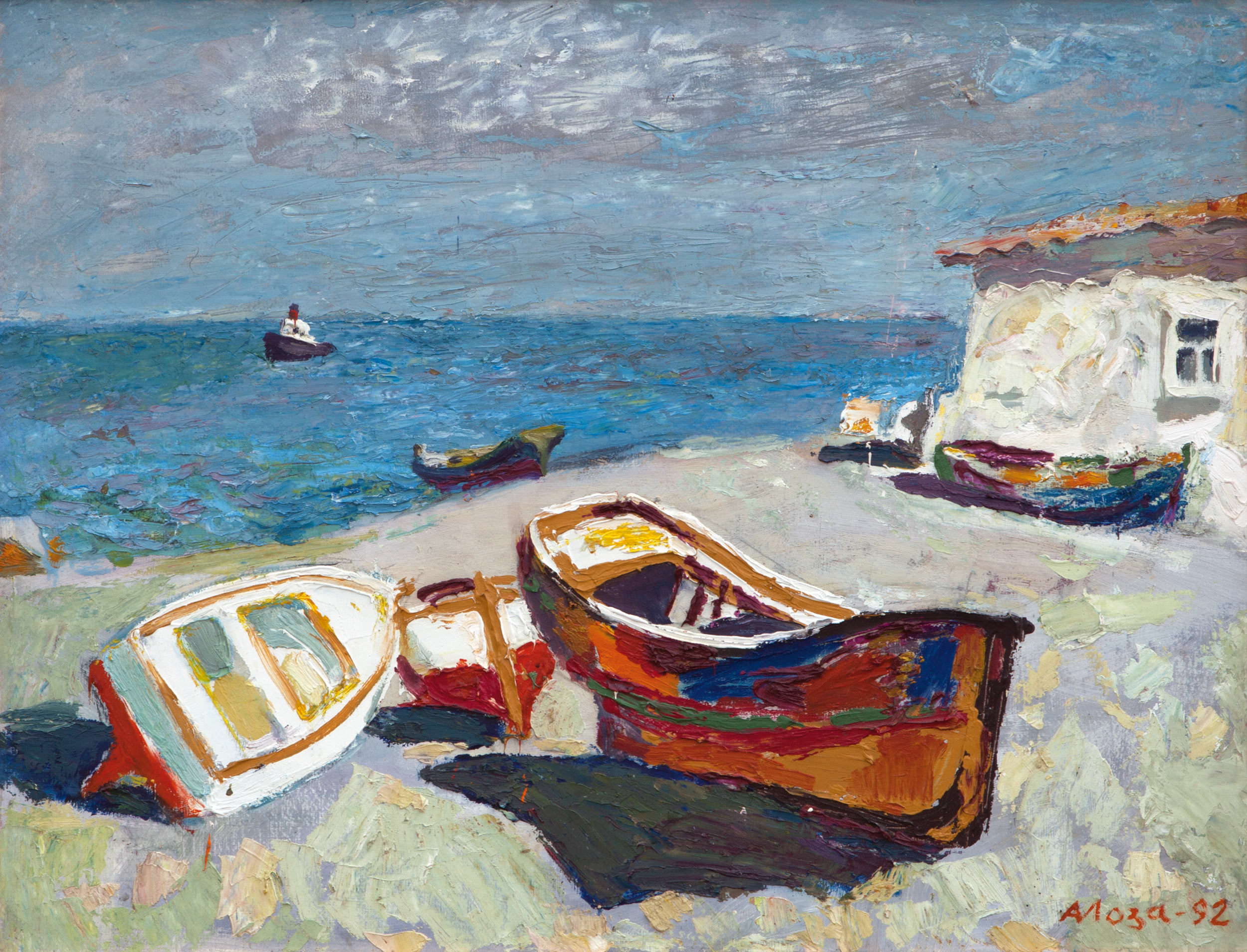 «Пейзаж с лодками», 1992