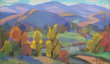 «Пейзаж с красными и желтыми деревьями», 1967 г.