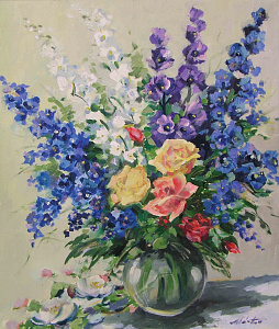  — «Натюрморт с дельфиниумами», 1990-е гг.