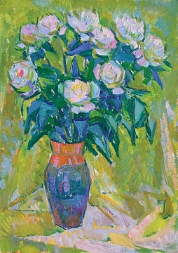 «Белые цветы на зеленом фоне», 1987 г.
