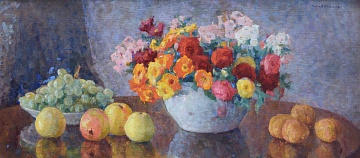 «Натюрморт з квітами і фруктами», 1940-і