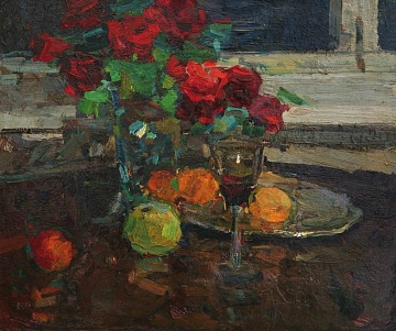 «Натюрморт з трояндами та вином», 1970-ті