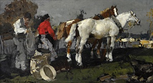 «Пейзаж з конями і селянами», 1940-і