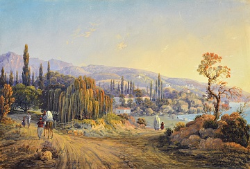 “Кримський пейзаж з дорогою”, 1842
