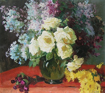 "Натюрморт з трояндами", 1951