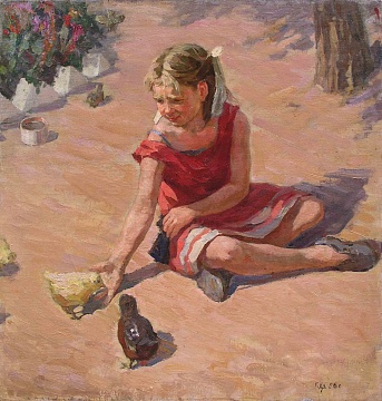 «Девушка с цыплятами», 1956 г.