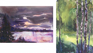 "Заход солнца / Березовая роща (двухсторонняя)", 1970-е