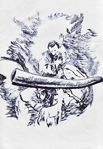 «Святое семейство и керамические ножны самурайского меча», 2023