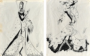 Парные работы «Модель в шляпе», «Модель в прозрачном манто», 1970-е