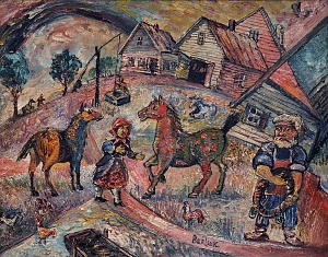 «Сільська сцена із конями», 1950-і