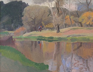 «Конча Озерная. Зарецкий Виктор пишет этюд», 1980